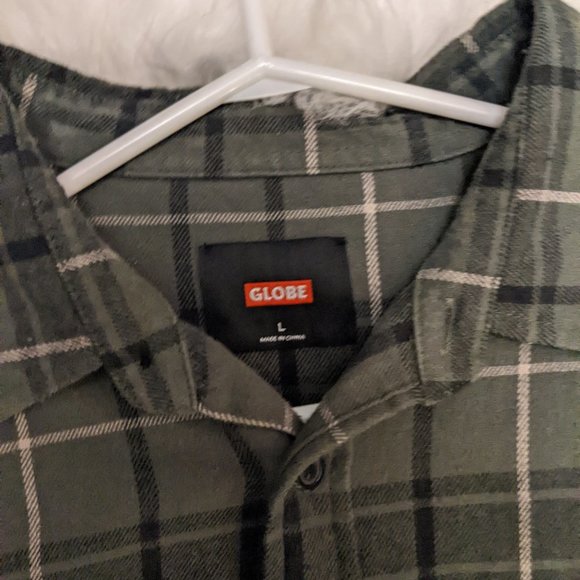 Globe - Mens Large - Green Plaid Button up Shirt - Picture 2 of 4